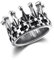 GTHIC Edelstahl Königreich Kronen Ringe für Frauen Männer Punk Königin Ritter herrschsüchtige Ringe Silberton Statement Ringe Gothic Schmuck, Größe 13