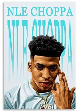 Nle Choppa Poster, Kunst, cooles Poster, Leinwand, Wandkunst, dekoratives Wohnkultur, Gemälde für Wohnzimmer, Schlafzimmer, 30 x 45 cm, ungerahmt, Stil 13