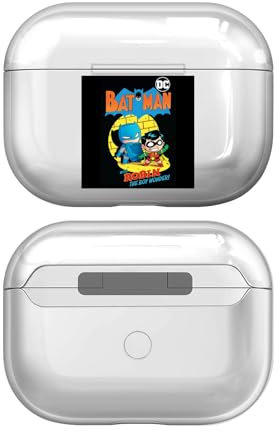 Head Case Designs Offizielle Super Friends DC Comics Batman Und Robin Kleine Kinder 1 Durchsichtig Harte Kristall Handyhülle Hülle Huelle kompatibel mit Apple AirPods Pro 2 Charging Case