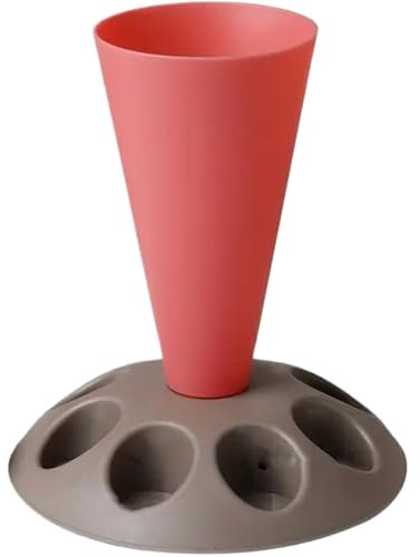 Veesper Pastry Bag Stand Pastry Bag Holder, Piping Bag Holder with 8 Slots Nozzles Holder, Plastic Piping Bag Stand for Cake Decorating Kit, Baking Accessories Red