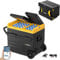 BougeRV CRD 55L Kompressor Kühlbox mit Akku, Kühlschrank Auto Doppeltür Doppelzone 12V 24V 230V mit Batterie 173Wh (4-10 Stdn. Laufzeitverlängerung) Netzteil für Kühlbox Auto Camping