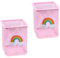 Roysmart Lot de 2 pots à crayons pour enfants, en métal, avec pot à crayons, arc-en-ciel, pour fournitures de bureau, filles, cadeau d'anniversaire (rose)