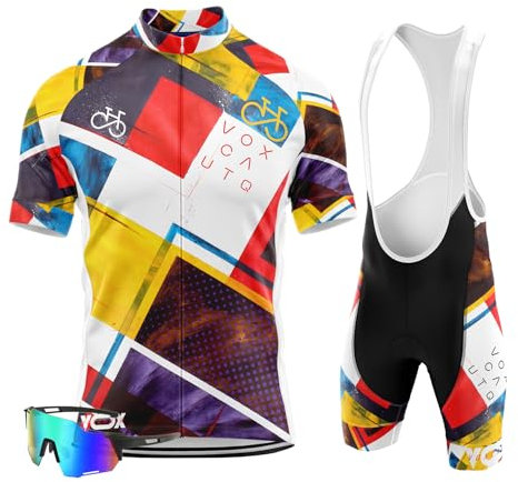 Herren Kurzarm Fahrrad Trikot Set,2024 neu Rennrad Trikot Herren Set,Schnelltrocknend Und Atmungsaktiv+Polarisiert Fahrradbrille (Typ-1,XL)