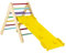 HOMASIS 3 in 1 Kletterdreieck Indoor, Klettergerüst mit 2-seitiger Rampe, verstellbar Kletterspielzeug Kinder Klettern Holz, Kletterleiter Sprossendreieck Spielplatz, Kletterbogen ab 1 Jahren (Natur)