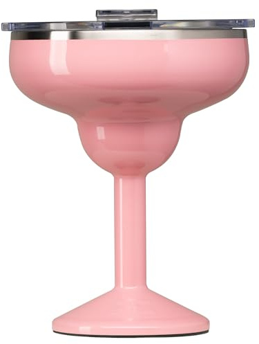 ORCA Rita | Temperature Insulated, Stainless Steel Margarita Glass, Lidded Tumbler for Cocktails, Wine & Cold Drinks — Strawberry