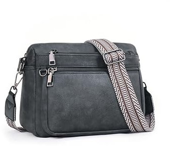 MUIIKOLA Sac à bandoulière pour femme, sac à bandoulière pour femme, sac à bandoulière en cuir, large sangle souple