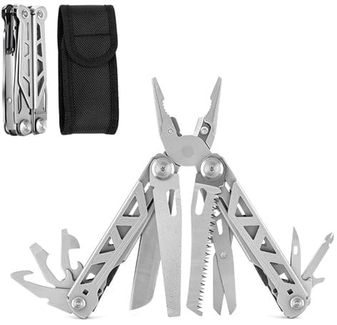 Multitools, Mini Multitool Plier, Portable Multi Tool Pliers, Foldable Multitool Tool for Camping, Hiking, Repairing with Carry Bag – Good for Dad Men