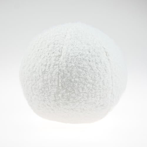 Decordruk Kissen - Runde Kissen - Sofakissen, Dekokissen, Kissen Aesthetic - Zierkissen mit Füllung - Kuschelkissen Flauschig - Rundeskissen Weiß - 20 x 20 x 20 cm