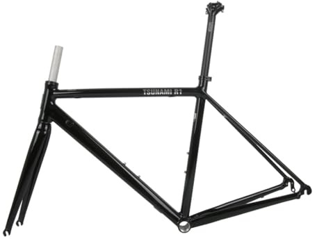 BSFHQS Fahrradrahmensatz 700C Rennrad Rahmen Schnellspanner Rahmen 100/130MM Aluminiumlegierung Fahrradrahmen 47 50 53cm C-Bremse/Felgenbremse Rahmen Halb-interne Führung(Gloss Black,47cm)