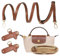 Schultergurt für Longchamp Tasche Damen, Schultergurt and Organizer für Longchamp Tasche Mini, Geldbörsen-Organizer, No-Punch, längenverstellbarer Ersatzriemen aus Leder, mit mehreren Taschen(1.2CM)