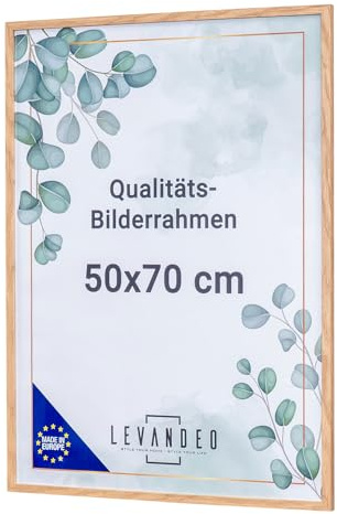 levandeo Posterrahmen 50x70 Natur Eiche Optik Made in EU Bilderrahmen Portrait Fotorahmen Picture Frame Deko