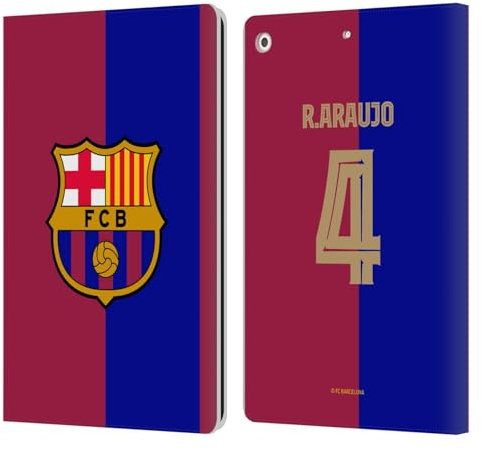 Head Case Designs sous Licence Officielle FC Barcelona Ronald Araújo 2024/25 Joueurs Home Kit Étui Portefeuille en Cuir Compatible avec Apple iPad 10.2 2019/2020/2021