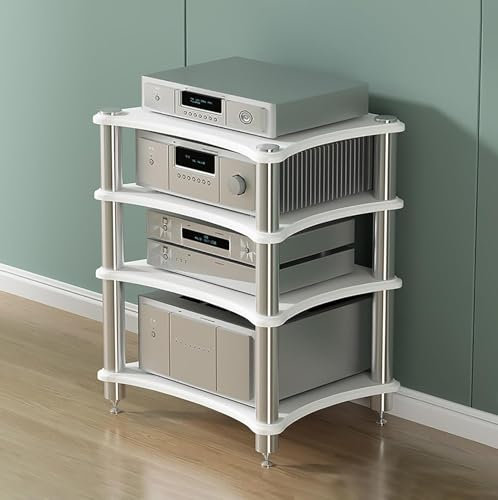 SJAPEX Support De Platine DVD Mobile, Support Multimédia HiFi AV, Support Audio Mobile, avec Rangement, Support Multimédia Tour Audio AV, Adapté Aux Lecteurs DVD 1,48x60x85cm