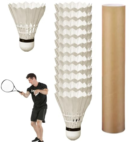 Badminton Ball, Shuttlecocks - 12-Pack Badminton Corks - High-Speed-Training Bälle mit Stabilität und Haltbarkeit tragbare Outdoor-Sportgeräte für Indoor-Training