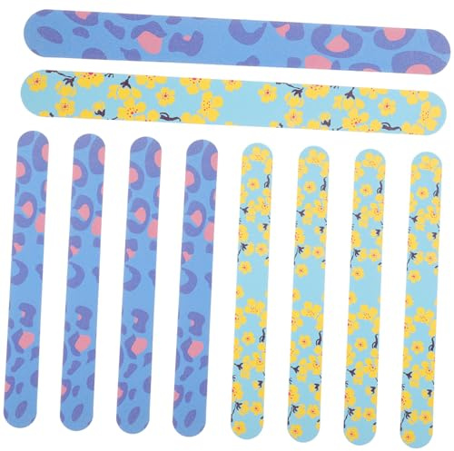 EPIGEIST Doppelseitige Nagelfeilen Tragbar 10 Stück aus Eva Zufällige Farbe mit Einzigartigem Design Politurwerkzeuge für Maniküre zu Hause oder Salon für Natürliche und Künstliche Nägel
