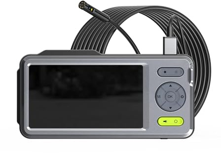 NTS500B Inspektionskamera 1080P 5 IPS-Bildschirm 5mm Dreifach-Linsen-Endoskop-Inspektionskamera IP67 Boreskop 5m 8 LEDs Eingebautes Mikrofon
