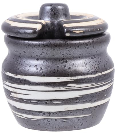Mipcase Pot de Moutarde en Céramique Noir pour Condiments, Usage Japonerie | Coupe de Moutarde, Porte-assaisonnement Compact, pour Sucre et Sauces, Léger, Solide, Restaurants et Boutiques