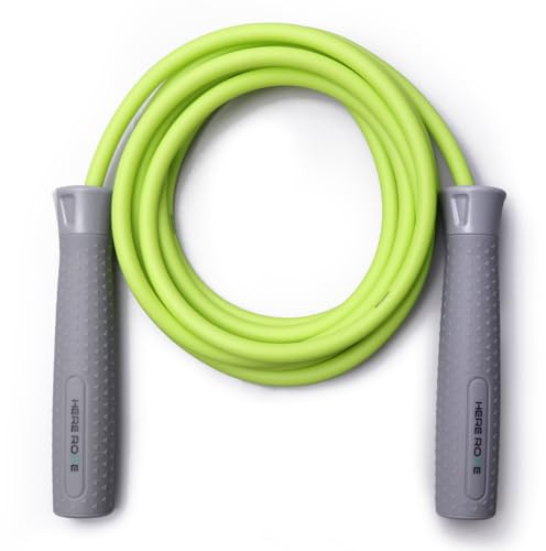 HEREROPE Corda per saltare con pesi, corda spessa 8 mm, con rotazione a 360°, lunghezza regolabile, impugnatura antiscivolo, corda per saltare in corda pesante per cardio tutto il corpo, HIIT, MMA