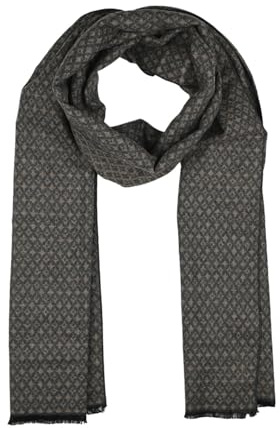 LUMBERJACK Sciarpa da Uomo Invernale in Morbida Lana, Tortora, Classica, Con Fantasia Geometrica Diamond, Elegante, Con Scatola Regalo