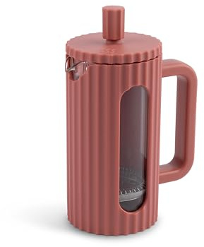 Driply French Press aus Glas – Edelstahlfilter & hitzebeständiges Borosilikatglas – 350 ml – Terracotta-Rot