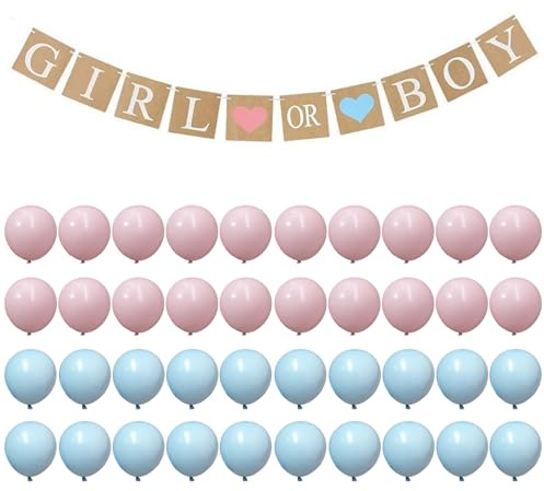 21 Stück Gender Reveal Party Deko, Boy Or Girl Deko, Babyparty Girlande, Gender Reveal Balloon, Rosa Blau Luftballons, Baby Shower Dekoration, für Babyparty Geschlechtsenthüllung Gastgeschenke