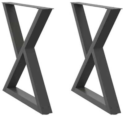 Mokuyary Lot de 2 pieds de table à manger - Gris anthracite - 70 x 72 à 73,3 cm - Pieds de meubles - Pieds de meubles - Pieds de table - Pour bar à petit-déjeuner, tables, plans de travail