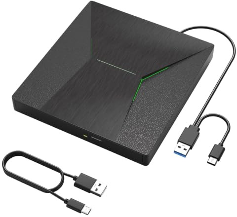 Unità Blu-ray esterna per laptop, masterizzatore Bluray USB 3.0 Tipo-C esterno, Blueray/DVD esterno per PC, supporto lettura/scrittura dischi 50G, lettore Blu Ray per PC compatibile con Windows Linux