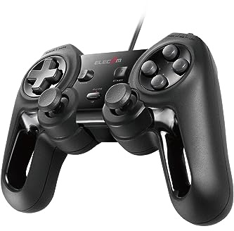 Elecom JC-U4013SBK Gamepad Negro mando y volante - Volante/mando (Gamepad, Analógico, Atrás, Borrar memoria, D-pad, Inicio, Vibración encendida/apagada, Alámbrico, USB 2.0, Negro)