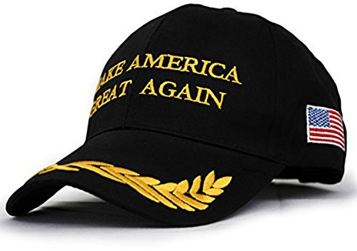 Besti Make America Great Again Donald Trump Slogan mit USA-Flagge, verstellbar - Schwarz - Einstellbar