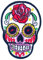 GK Mexican Skull Embroidered Patch, 1 Piece, 7.3cm x 5.2cm, Multicolored, Day of The Dead Mexico