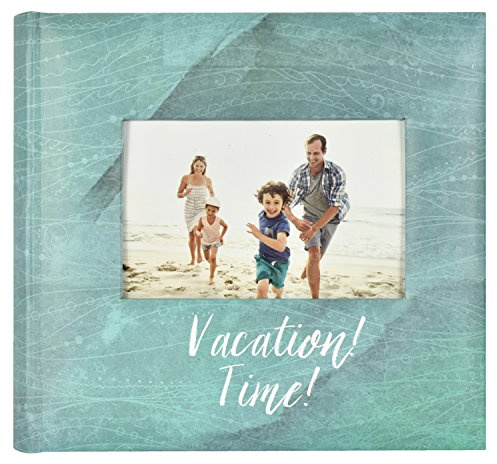 MCS Vacation Time Photo Album Holds 200 4x6 Photos with Memo Space, Blue Cover, Clear Side-Loading Pockets – Travel Scrapbook Style Memory Book for Trips, Adventures & Family Getaways
