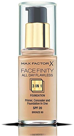 Max Factor Facefinity 3-In-1 All Day Flawless Foundation, SPF 2, Bronze 8, 3 ml