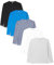 Lower East LE133 Chemise à Manches Longues, Noir/Bleu fumée/Bleu Roi/Gris Clair chiné/Blanc (Lot de 5), M Homme