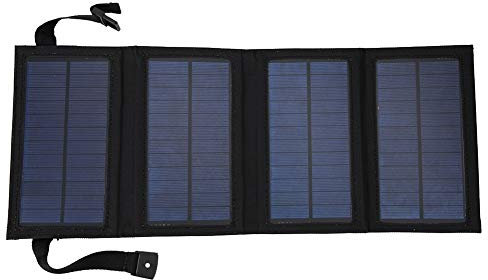 Chargeur Solaire Portable, Panneau Solaire 10W / 5V Smart Batterie Solaire Monocristalline Flexible Pliable avec Port USB pour Téléphones Intelligents, Tablettes et Plus.