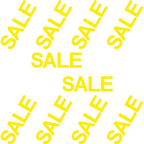 10 Aufkleber 30cm Sale Schriftzug Tattoo Deko Folie für Schaufenster Fenster Scheibe (gelb)