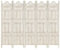 vidaXL Mangoholz Massiv Raumteiler 5-TLG. Handgeschnitzt Klappbar Trennwand Paravent Spanische Wand Umkleide Sichtschutz Weiß 200x165cm
