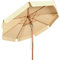 COSTWAY Parasol de Jardin Extérieur, Parasol Inclinable avec Lambrequin, 8 Baleines en Bois Blanc, Protection UV, pour Balcon/Jardin/Terrasse (Beige)
