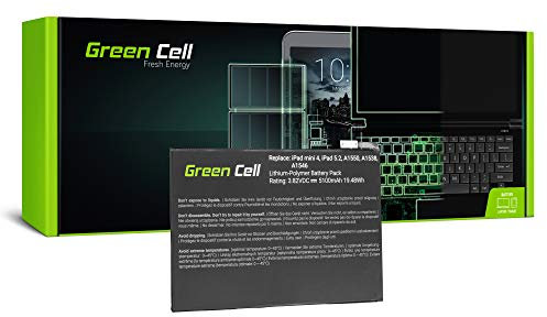 Green Cell A1546 020-00295 020-00297 Batterie pour Apple iPad Mini 4 A1538 A1550 3,8 V 19 Wh 5100 mAh