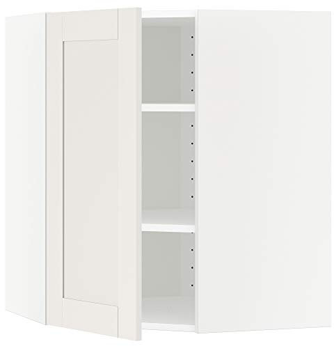 METOD Eckwandschrank mit Einlegeböden 67,5x67,5x80cm weiß/sävedal weiß