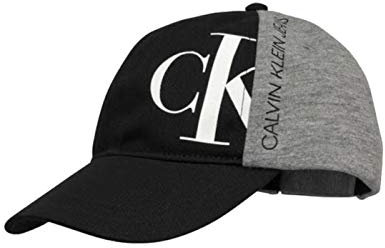 Calvin Klein Mütze Hybrid Logo Jersey Baseball Cap IU0IU00187 BEH Unisex (S/M), Schwarz / Grau, S-M