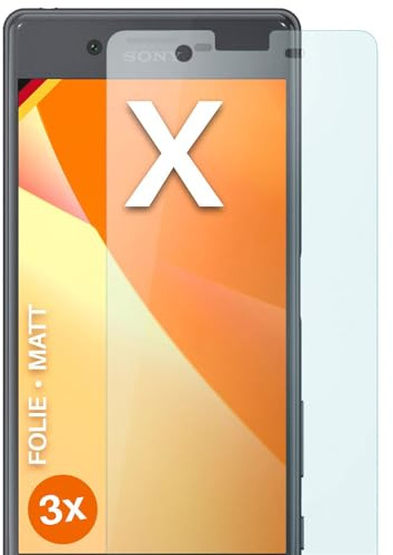 moex FlexProtect matte Schutzfolie für Sony Xperia X Displayschutz Folie matt gegen Reflexionen, Anti Reflex Handyfolie mit Sonnenschutz, Kompatibel mit jeder Handyhülle, 3 Stück