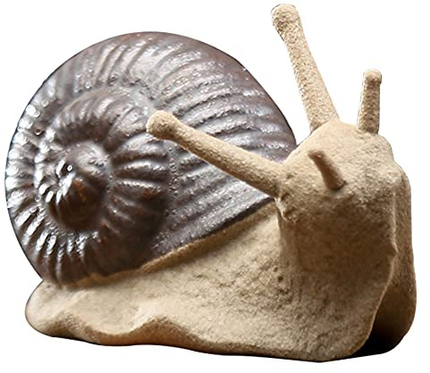 Hilai Gartenfigur aus Harz, Garten Ornament, Keramik Schnecke Dekoration Netter Garten Schnecken-Verzierungen für Gärten Micro Landschaft 4x8.2x4.4cm