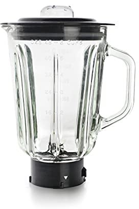 Lacor - 69584 - Jarra para Batidora Delicy, Recipiente Cristal, Ideal para Zumos, Batidos y Cremas, 4 Cuchillas, Tapa de Cierre Hermético, Cristal, 1.5 L