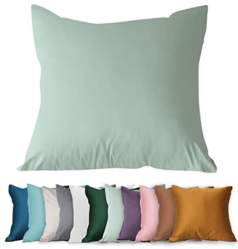 SALAD HOUSE Bettwäsche-Set, Weicher Bettbezug Kissenbezug aus 100% Baumwolle, 80 x 80 cm, Mint Green