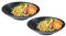 Set di 2 piatti fondi in melamina, da campeggio, colore nero