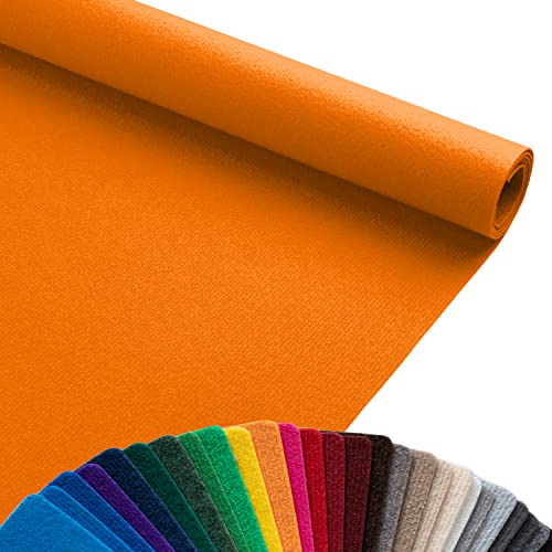 Primaflor Event-Teppich Meterware Dublin - Orange, 1,00m x 7,00m, Viele Farben, Schwer Entflammbarer Hochzeits-Läufer, B1 Messeteppich, Gangläufer