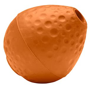 RUFFWEAR Turnup Hundespielzeug, interaktives Wurf-/Fang-/Apportierspiel aus Naturkautschuk, hüpfender eiförmiger Ball für drinnen und draußen, Langeweilebrecher, kausicher, Campfire Orange (One Size)