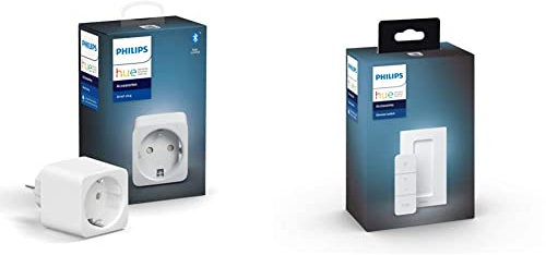 Philips Hue Smart Plug Presa Intelligente, Controllo Tramite Bluetooth, Compatibile con Alexa & Lighting Telecomando Dimmer Switch per Controllo Illuminazione Intelligente, Bianco
