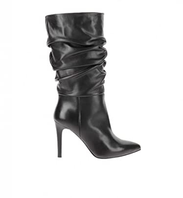 NeroGiardini I205542DE Sauvage Nero Stivali per Donna in Pelle arricciata Tacco a Spillo (Taglia 38)