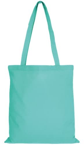 TEXXILLA 10er | 25er | 100er Pack Baumwolltasche - 28 Farben | mit Zwei Langen Henkeln | 38x42cm | Jutebeutel | Einkaufstasche | unbedruckt, Farbe:Mint, Größe:10 Stück